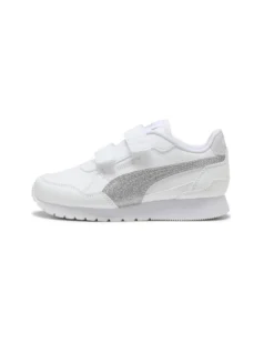 PUMA ST RUNNER V4 SL GLITTER V TD - Sneakers bianca e argento glitter, numerata 20/27  - 401592-01