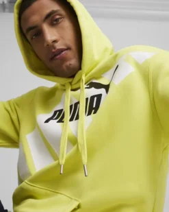 PUMA - SWEAT CON CAPPUCCIO POWER GRAPHIC HD TR LIME DA UOMO - 678963-38