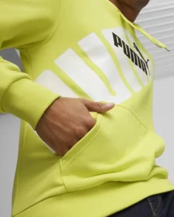 PUMA - SWEAT CON CAPPUCCIO POWER GRAPHIC HD TR LIME DA UOMO - 678963-38
