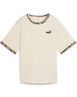 PUMA - T-SHIRT BEIGE E MACULATO ESSENTIAL GRAPHIC ANIMAL RELAXED DA DONNA, 688082-87