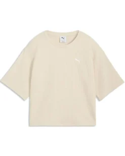 PUMA - T-SHIRT BEIGE/PANNA ESSENTIAL ELEVATED RELAXED  DA DONNA, 691813-87