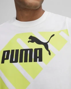 PUMA T-SHIRT BIANCA E LIMA DA UOMO POWER GRAPHIC 678960-52