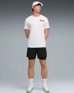 PUMA - T-SHIRT BIANCA RUN NITRO GRAPHIC TEE DA UOMO, 528449-02