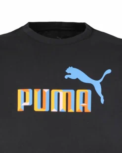 PUMA - T-shirt BPPO nera da uomo con logo colorato