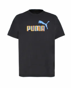 PUMA - T-shirt BPPO nera da uomo con logo colorato