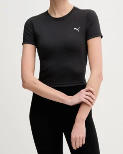 PUMA - T-SHIRT DA ALLENAMENTO MEZZA MANICA NERA STRONG CROSS BACK TEE DA DONNA, 528494-01