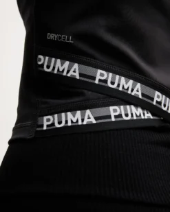 PUMA - T-SHIRT DA ALLENAMENTO MEZZA MANICA NERA STRONG CROSS BACK TEE DA DONNA, 528494-01