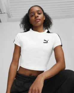 PUMA - T-SHIRT DA DONNA  ICONIC T7 BABY TEE BIANCA - 625598-02