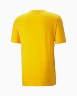 PUMA - T shirt da uomo gialla con logo bianco e nero