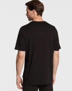 PUMA - T shirt da uomo nera con logo bianco