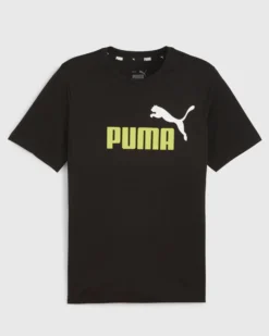 PUMA - T-SHIRT DA UOMO NERO/LIME ESS+ 2 COL LOGO TEE - 586759-59