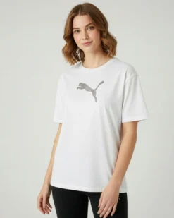 PUMA - T-SHIRT DONNA  BIANCA MEZZA MANICA  ESS GRAPHICS LEO LUXE, 634566-02