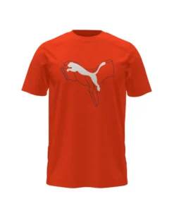 PUMA - T-SHIRT ESS+LOGO LAB CAT TEE ARANCIONE DA UOMO - 682858-18