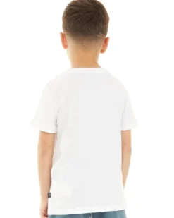 PUMA - T-SHIRT JUNIOR ( 7-16 ANNI)  BIANCA ESSENTIAL +LOGO ROSSO - 681841-02