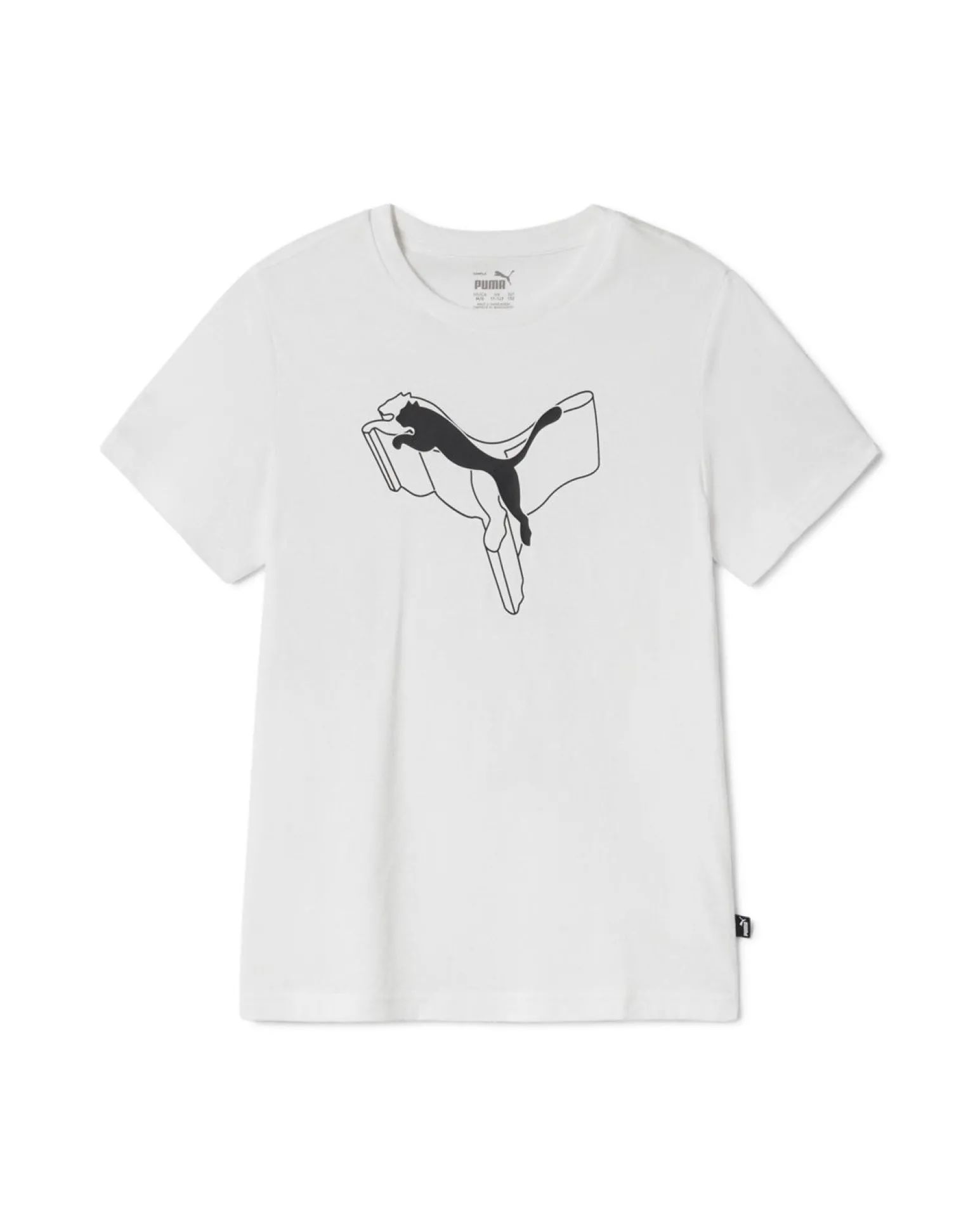PUMA - T-SHIRT JUNIOR ( 7-16 ANNI) BIANCA ESSENTIAL +LOGO NERO - 681841-52