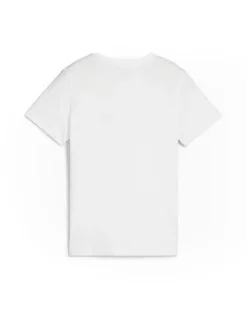 PUMA - T-SHIRT JUNIOR ( 7-16 ANNI)  BIANCA ESSENTIAL +LOGO NERO - 681841-52
