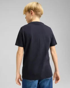 PUMA - T-SHIRT JUNIOR ( 7-16 ANNI) MEZZA MANICA BLU E GIALLA ESSENTIAL BLOCK TEE, 685818-16