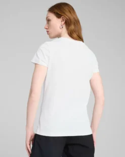 PUMA -T-SHIRT MEZZA MANICA BIANCA ESSENTIAL METALLIC TEE DA DONNA, 684995-02