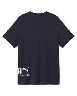 PUMA - T-SHIRT MEZZA MANICA GRAPHICS TEE BLU CON DETTAGLI BIANCHI DA UOMO, 694673-16