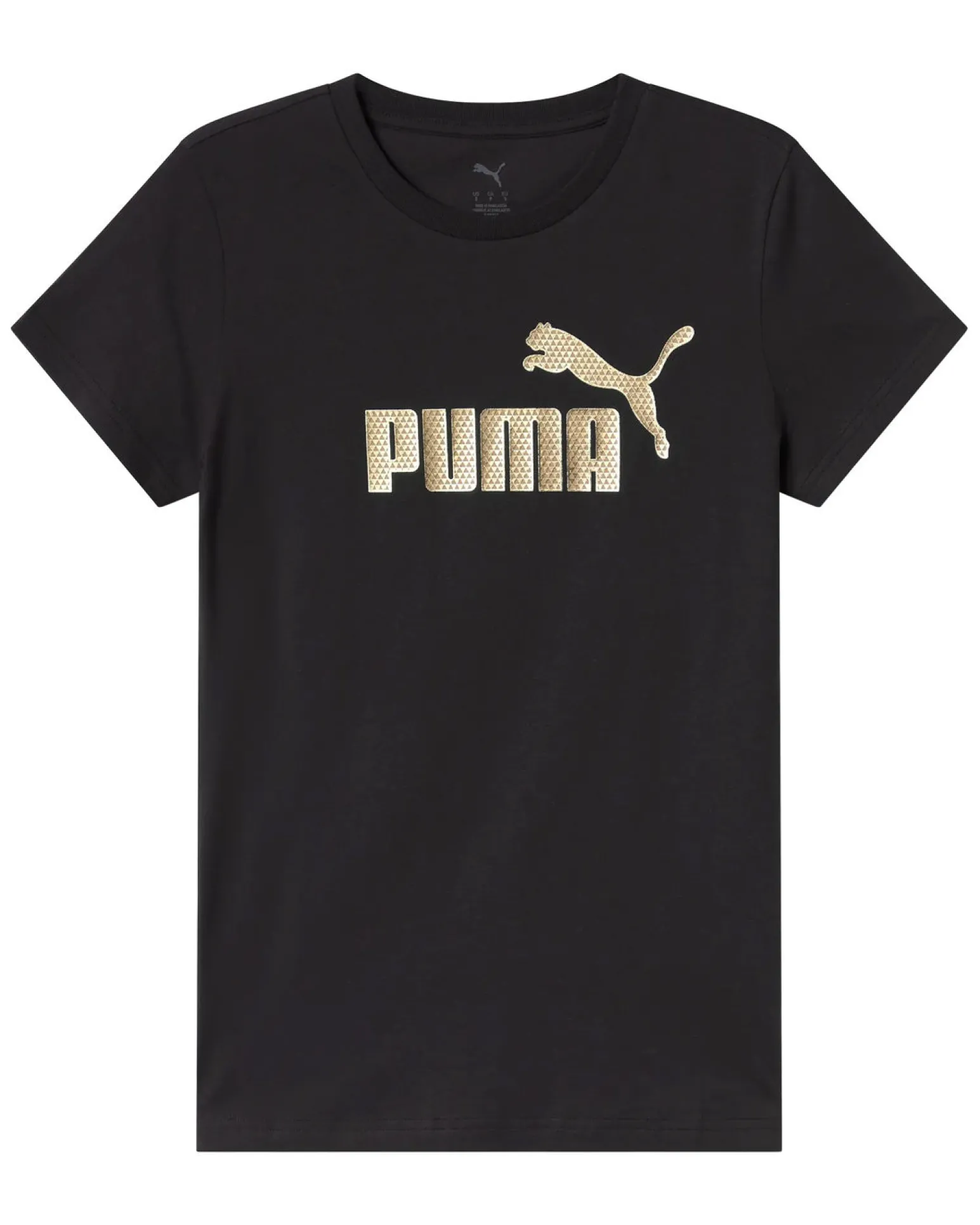 PUMA - T-SHIRT MEZZA MANICA NERA ESSENTIAL + TEXTURED FOIL BIG LOGO DA DONNA, 692160-01