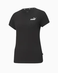 PUMA - TSHIRT MEZZA MANICA  NERA ESSENTIAL SMALL LOGO TEE  DA DONNA - 586776-01