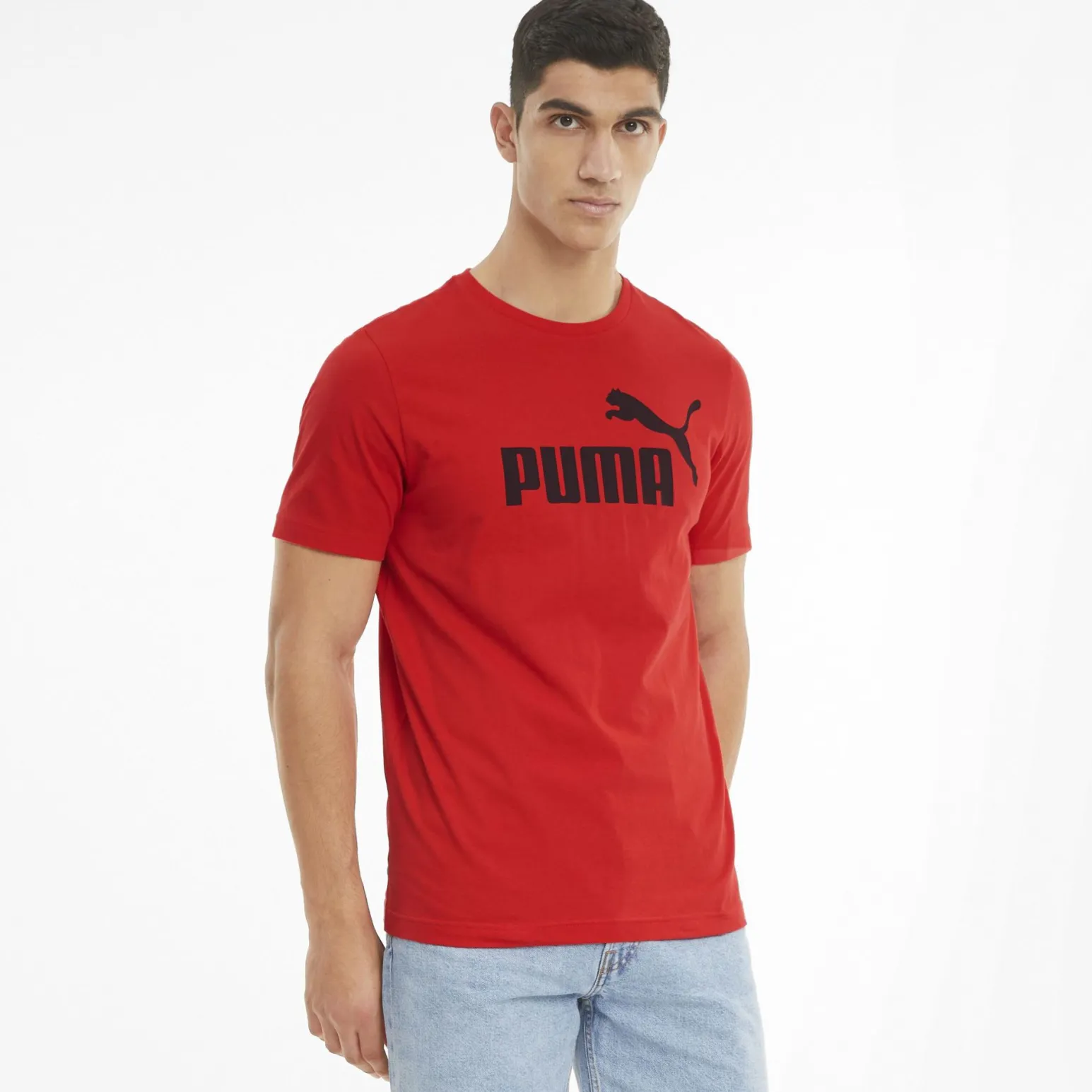 PUMA - T-SHIRT MM ESS LOGO TEE RED