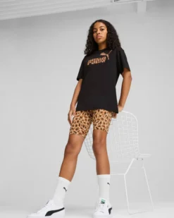 PUMA - T-SHIRT NERA DA RAGAZZA( 7-16 ANNI) ESSENTIAL ANIMAL LOGOINFILL, 686601-01