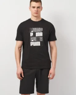 PUMA - T-SHIRT NERA DA UOMO ESS+LOGO LAB - 678976-01