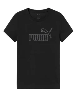 PUMA - T-SHIRT NERA ESSENTIAL DA DONNA CON LOGO STRASS 693519-01