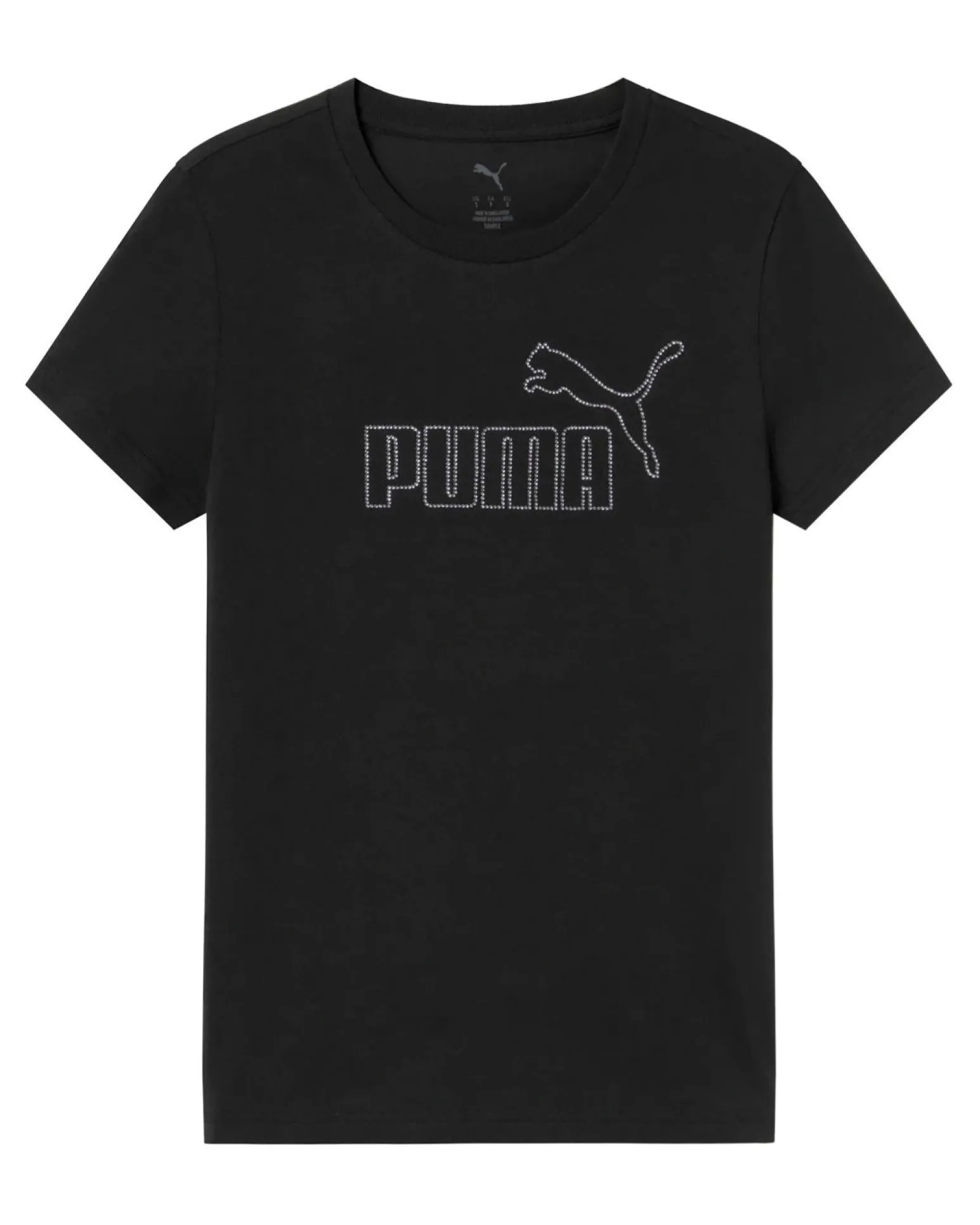 PUMA - T-SHIRT NERA ESSENTIAL DA RAGAZZA (7 - 16 ANNI) CON LOGO STRASS 693852-01