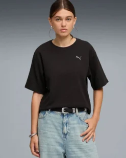 PUMA - T-SHIRT NERA ESSENTIAL ELEVATED RELAXED  DA DONNA, 691813-01
