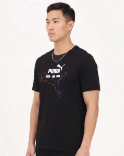 PUMA - T-SHIRT NERA ESSENTIAL LOGO LAB SUMMER TEE DA UOMO, 692031-01