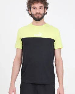 PUMA T-SHIRT NERA E VERDE DA DUOMO ESS+BLOCK 847426-38
