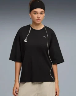 PUMA - T-SHIRT NERA  OVERSIZED HER TEE DA DONNA, 691883-01