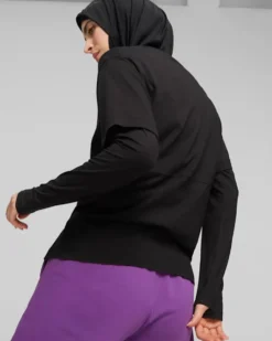 PUMA - T shirt relaxed fit da donna nera con logo oro
