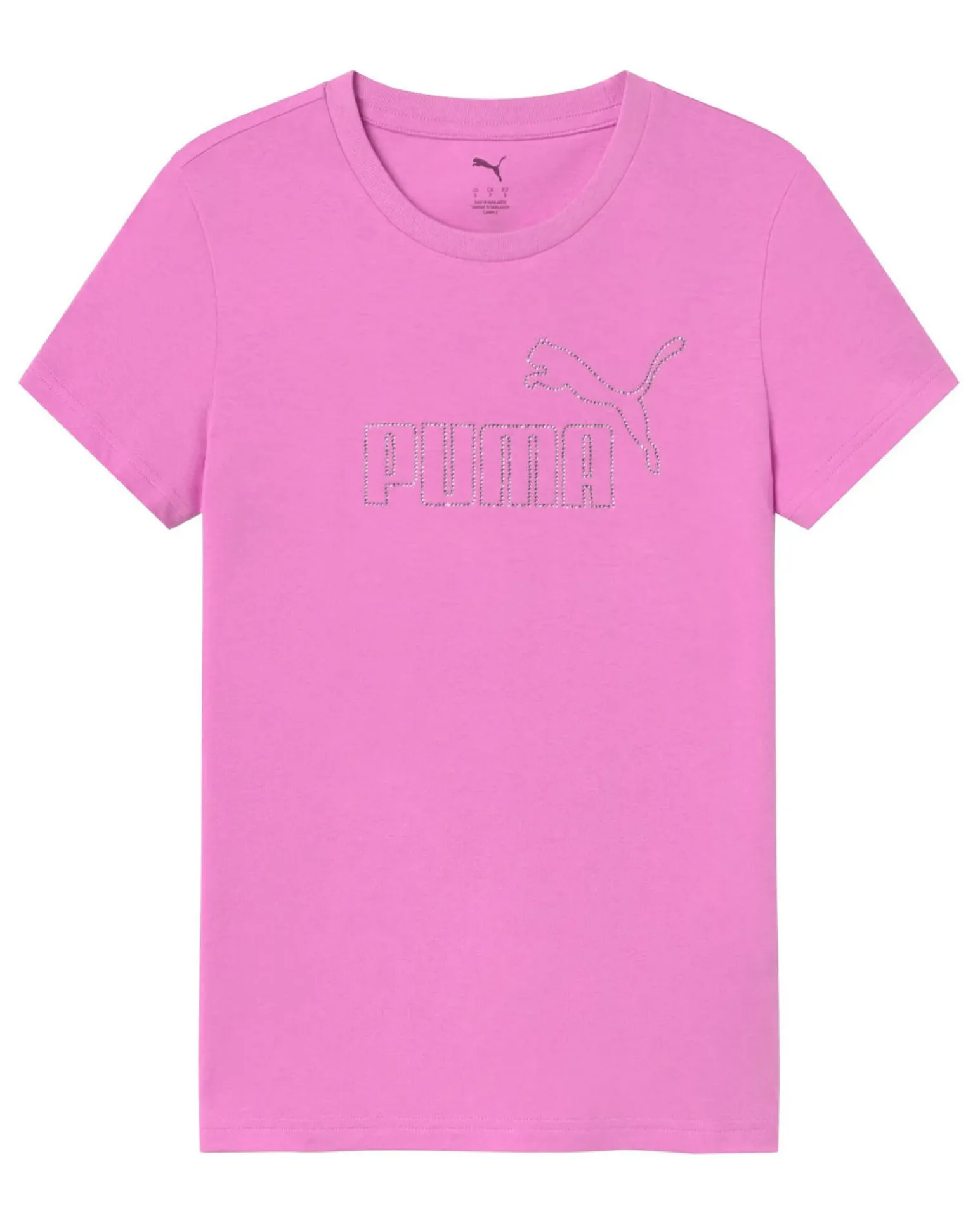 PUMA - T-SHIRT ROSA ESSENTIAL DA DONNA CON LOGO STRASS 693519-74