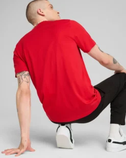 PUMA - T-SHIRT  ROSSA ESSENTIALS  TEE DA UOMO, 682536-11