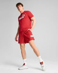 PUMA - T-SHIRT ROSSA ESS LOGO LAB SUMMER TEE DA UOMO - 684671-11