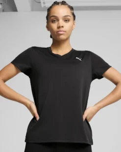 PUMA - T-SHIRT  TAD ESSENTIAL VNECK NERA DA DONNA, 525890-01