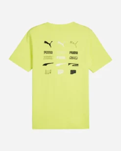 PUMA - T shirt verde lime da uomo con stampa posteriore