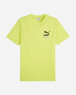 PUMA - T shirt verde lime da uomo con stampa posteriore
