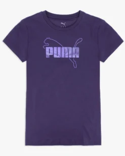 PUMA - TSHIRT VIOLA DA DONNA CON LOGO METALLIZZATO 691824 - 64