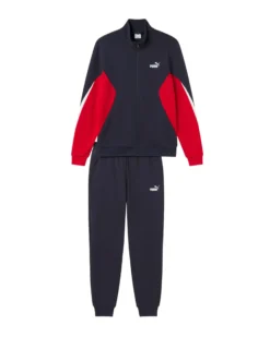 PUMA -TUTA COMPLETA BLU E ROSSA ESSENTIAL BLOCK TR SUIT DA UOMO, 694658-16