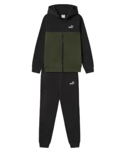 PUMA – TUTA COMPLETA CON CAPPUCCIO JUNIOR VERDE/NERO – 692204-70
