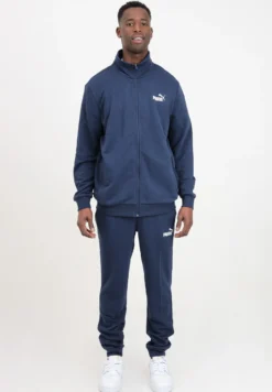 PUMA - Tuta completa da uomo blu con zip frontale e logo bianco - 585840-14