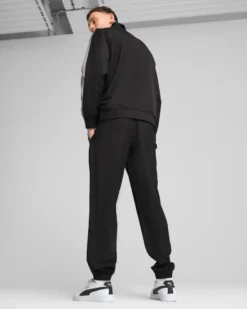 PUMA -TUTA COMPLETA NERA E GRIGIA FULL ZIP IN MICROFIBRA WOVEN COLORBLOCK TRACKSUIT  DA UOMO, 684856-01