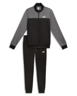 PUMA - TUTA COMPLETA NERA E GRIGIA COLORBLOCK POLY SUIT DA UOMO, 691766-01