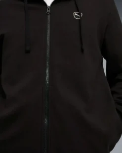 PUMA - TUTA COMPLETA NERA ESSENTIAL ELEVATED DA UOMO FELPA FULL ZIP CON CAPPUCCIO 691771-01