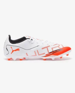 PUMA ULTRA 5 PLAY MG - Scarpa da calcio bianca/rosso fluo e nera - 108328-01