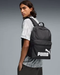 PUMA - ZAINO + BORSELLO NERO PHASE BACKPACK LOGO BIANCO,  092190-01